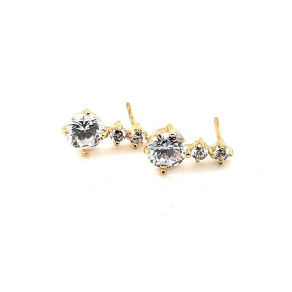 3 Crystals Drop Earrings - Picture 1 of 3